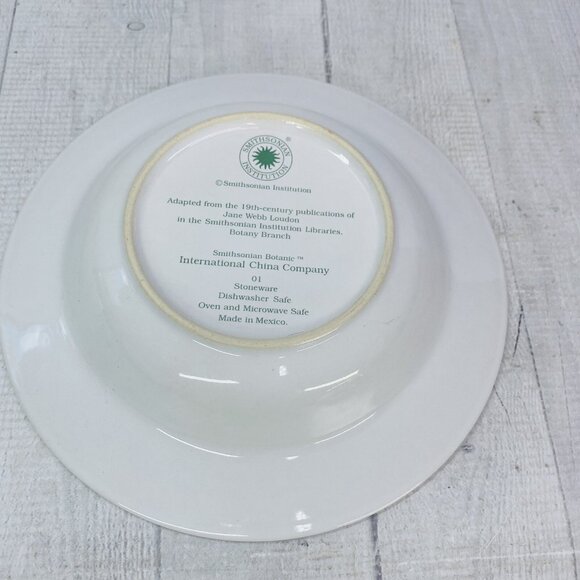 Set of Vera Wang Wedgwood Dinner Plate and Lenox Salad Plate  Smithsonian BOTANIC Jane Webb Loudon Floral Stoneware Rim Soup Pasta Bowls Set 4